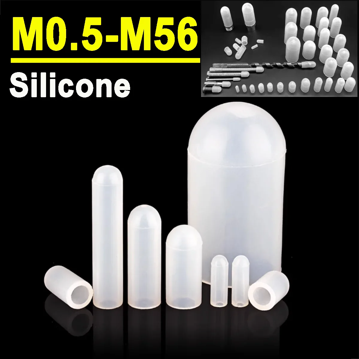 

M0.5-M56Silicone High-Temperature Resistant Protective Sleeve Screw Anti-Collision Powder Coating Electroplating Rubber Dust Cap