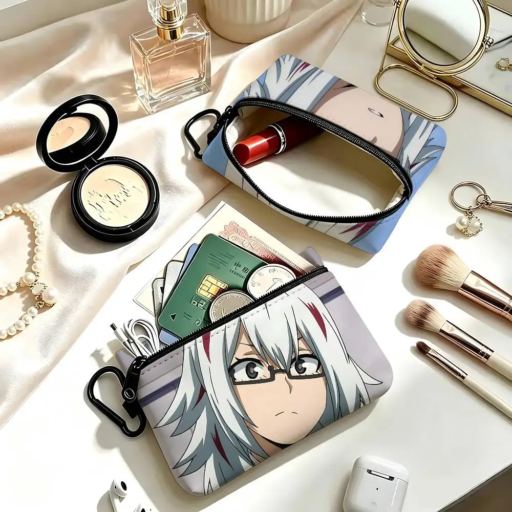 1pc Fuyumi Todoroki Anime Characters Coin Purse With Carabiner Hook Portable Key Card Wallet Small Zipper Storage Pouch