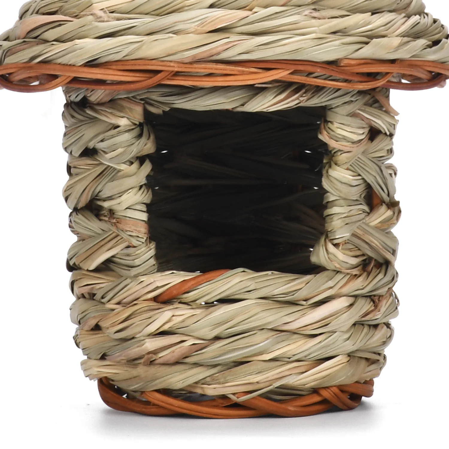 عش الطيور المنسوج من العشب الطبيعي، قفص العصافير المبتكر المصنوع يدويًا، ديكور الحديقة، بيت الطيور، النمط الرعوي، غرفة نوم الطيور البيئية