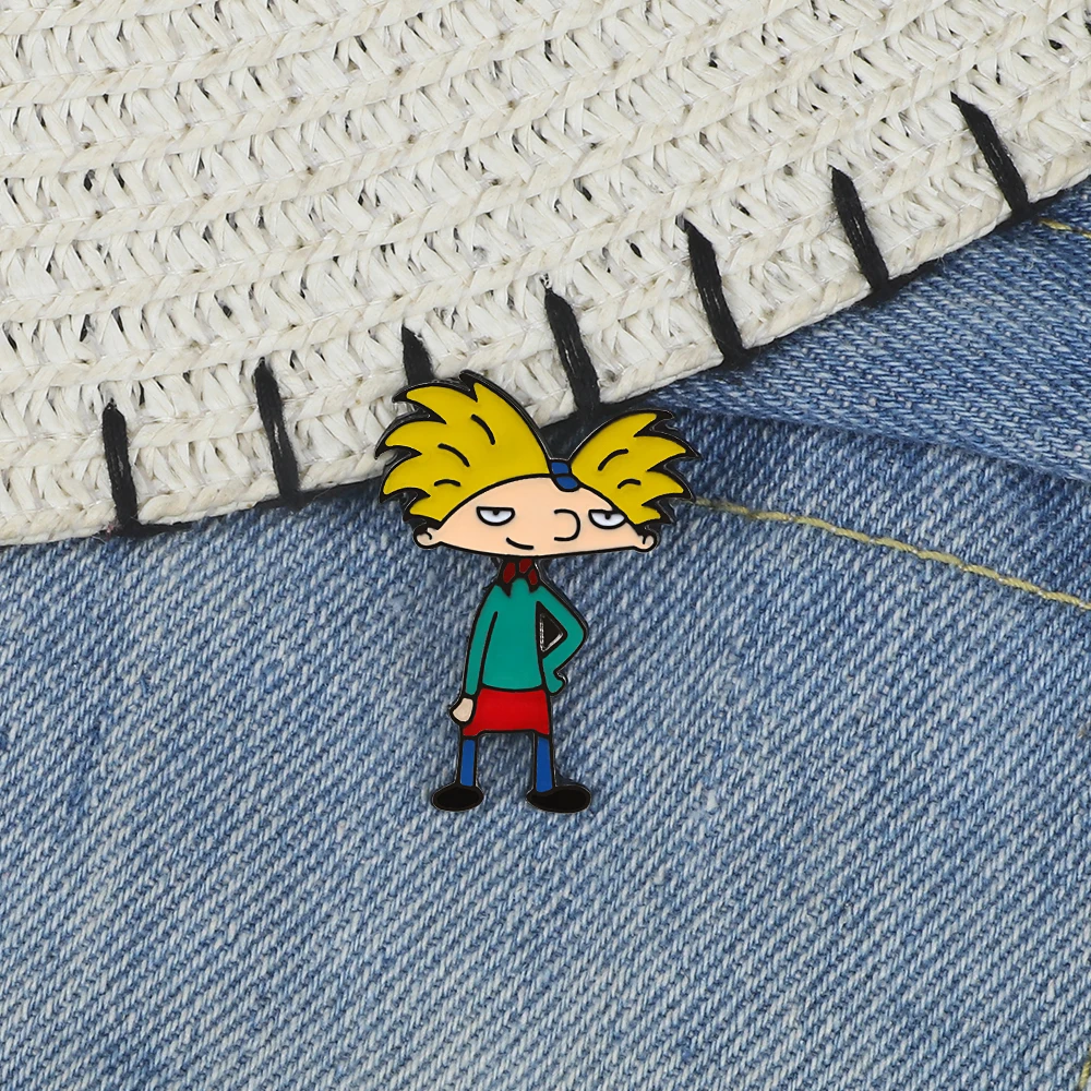 Cartoon Anime Pins Tiger Arnold Cool Boy Enamel Brooches Funny TV Show Pin Badge Clothes Lapel Jewelry Gift For Children Friends