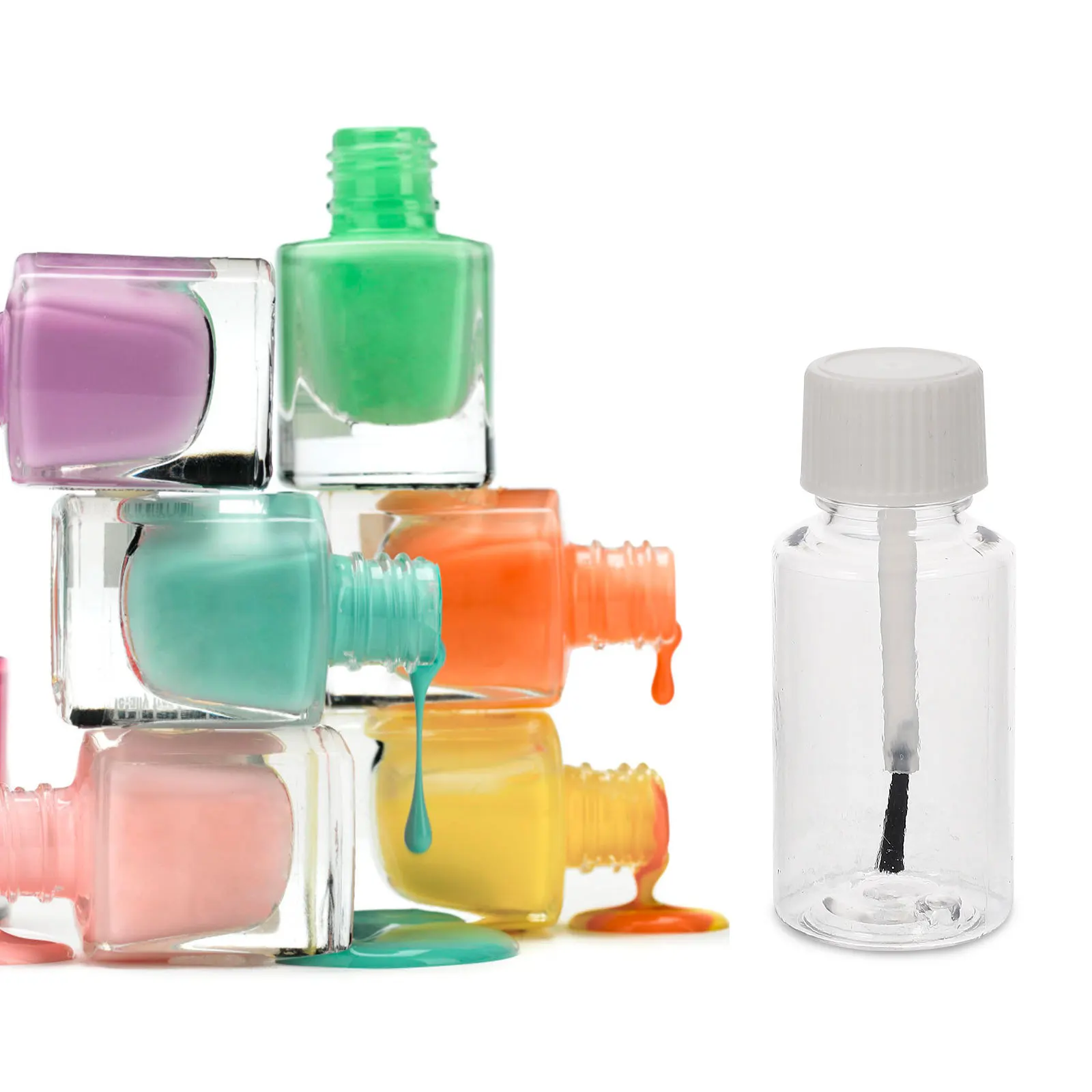 8 قطع من حاويات الأظافر الشفافة، مادة عالية الجودة، تصميم غطاء مانع للتسرب مناسب للسفر والعناية بزجاجة طلاء الأظافر #4