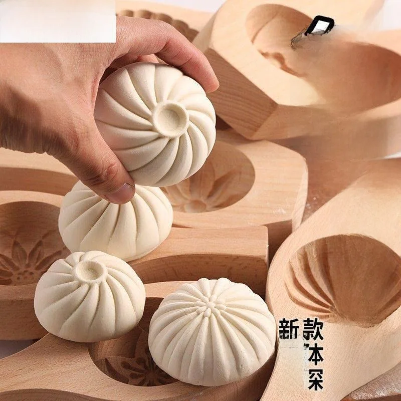 Nuevo molde de madera para panecillos y donas, utensilios de cocina chinos para repostería y cocina casera DIY
