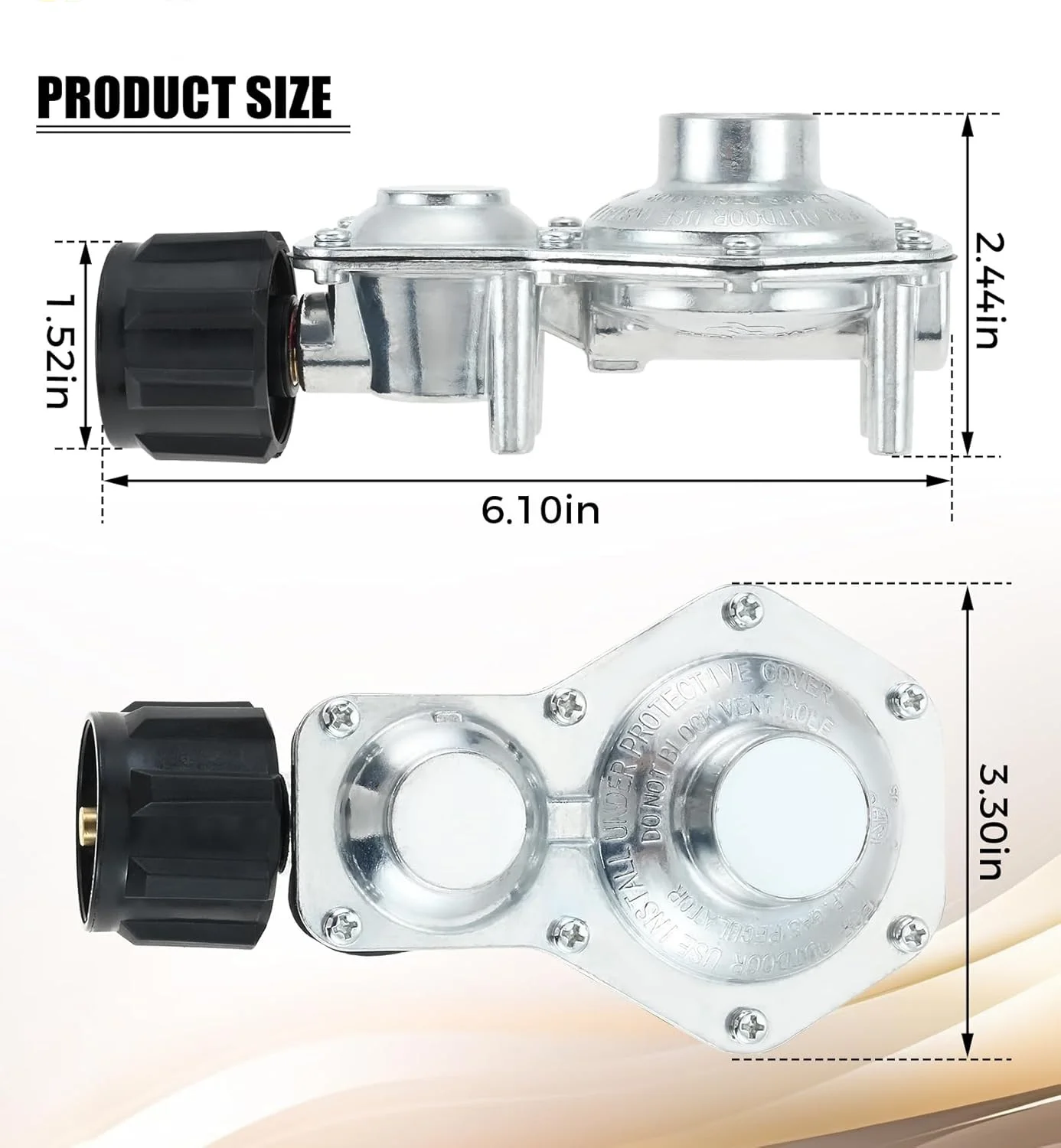 منظم البروبان على مرحلتين مع QCC-1/النوع 1 و 3/8 بوصة أنثى NPT لمولد RV مخيم موقد سخان شواية الغاز #2