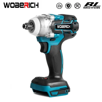 Brushless Cordless Electric Impact Wrench Rechargeable 1/2 inch Wrench Power Tools Compatible for Makita 18V Battery (without battery)