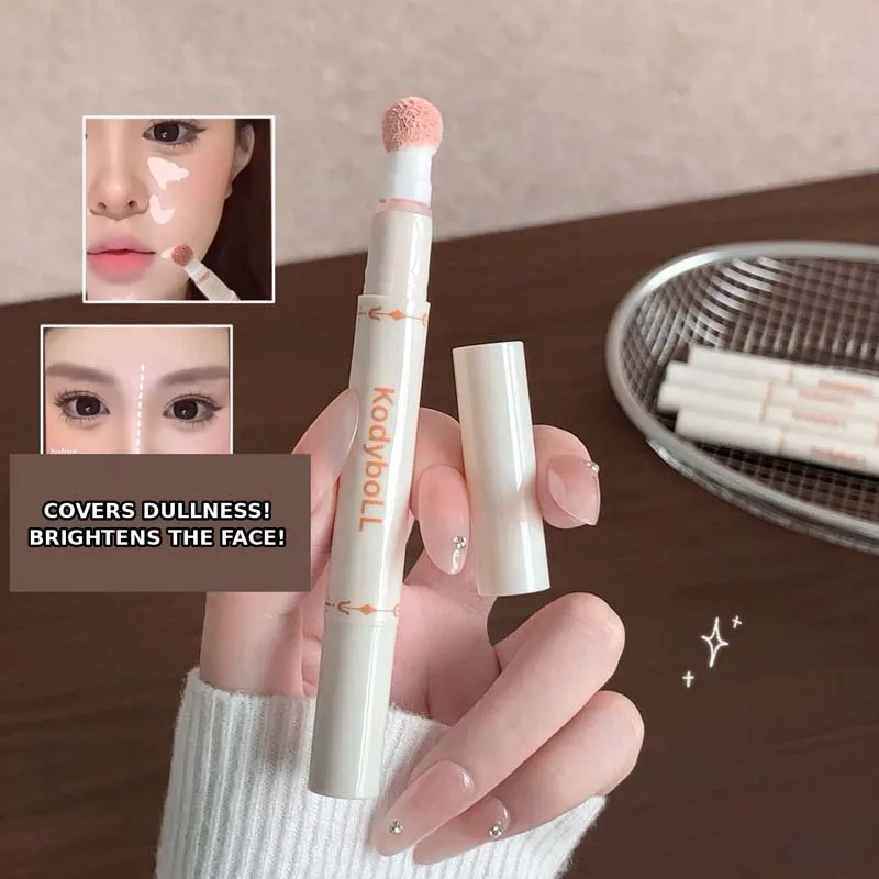 KodyboLL Color Correcting Concealer Blue Peach Under Eye Brightener Dark Circle Corrector Hydrating Sponge Tip Face Makeup