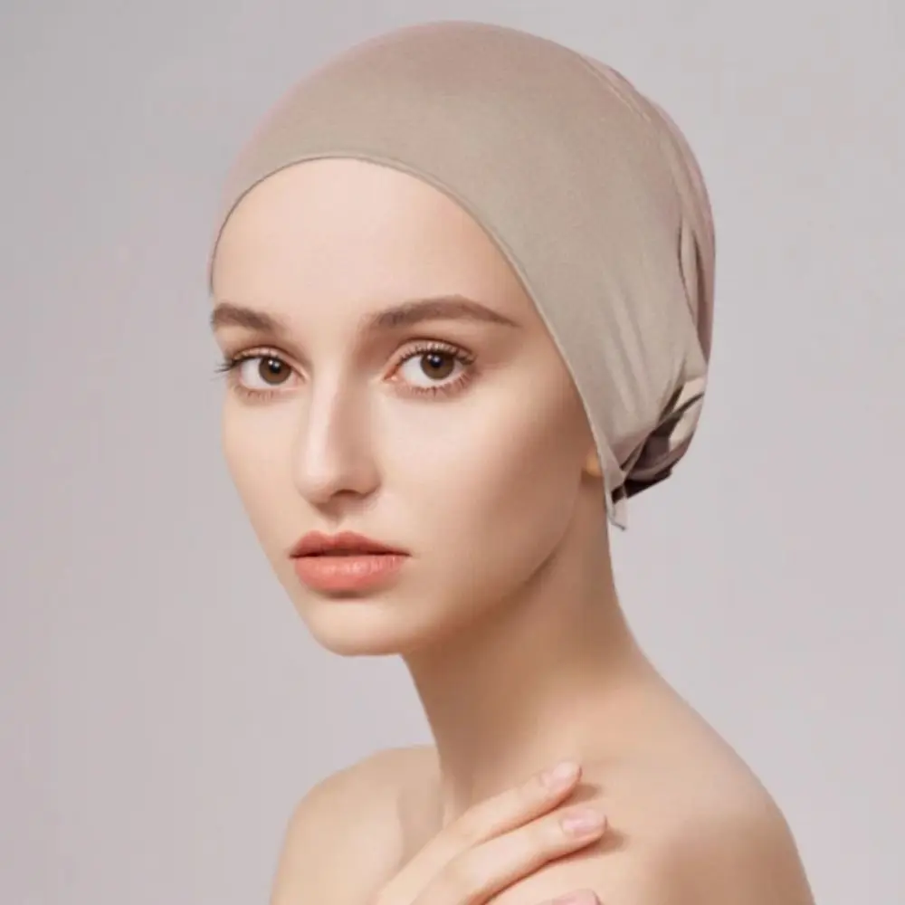 

Beanies Cap Adjustable Headscarf Hat Breathable Elastic Islamic Turban Solid Color Underscarf Hijab Caps Islamic Wear