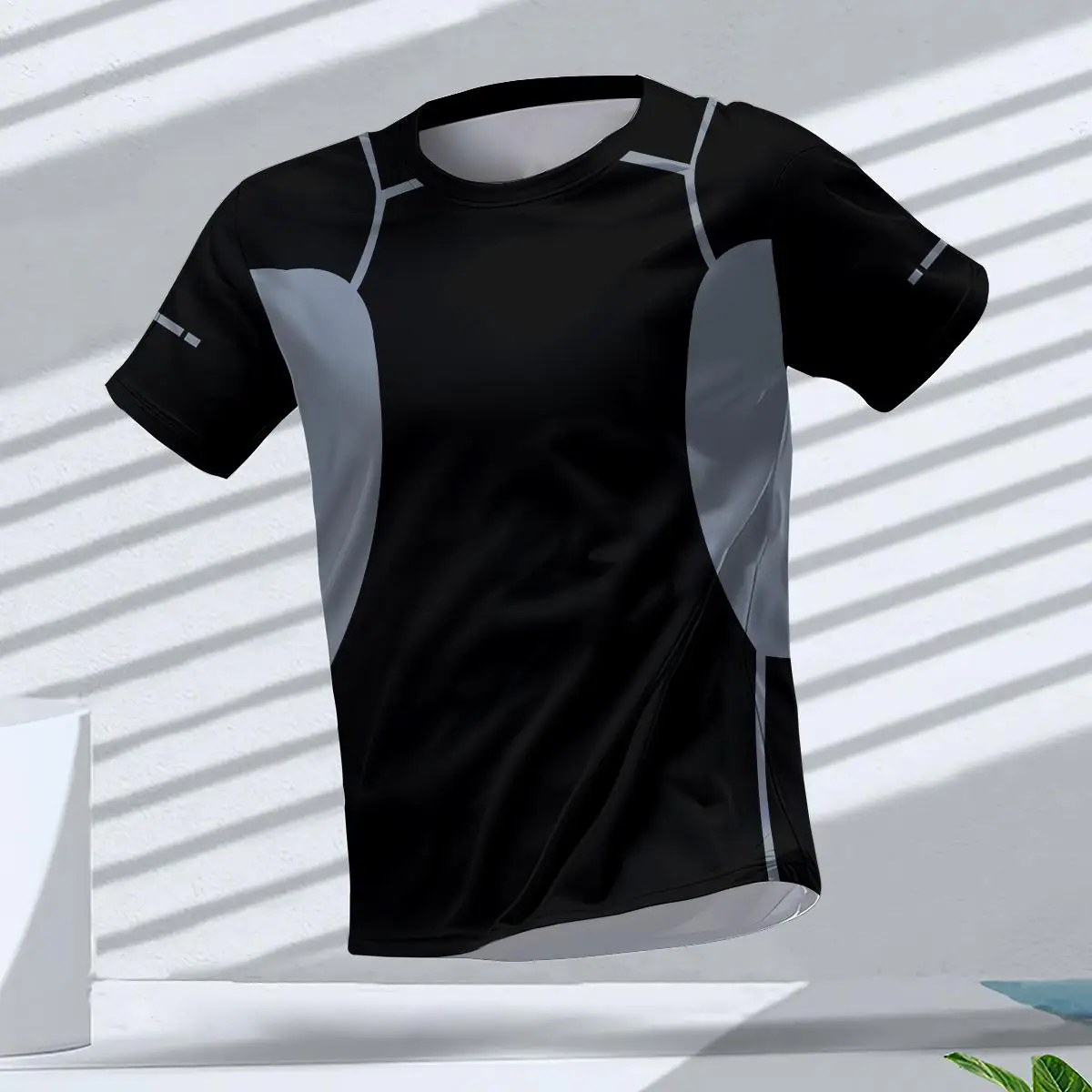 Camiseta de verano para hombre con Material refrescante y de secado rápido, transpirable para movimiento, cuello redondo, exquisita tendencia,