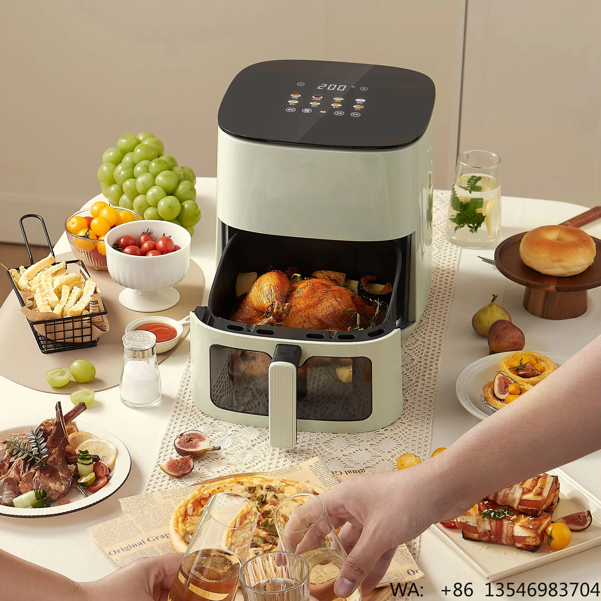 3L 5L 7L Modern Square Air Fryer  Factory Direct Sale Oil-Free Oven Multiple options can be customized for good prices