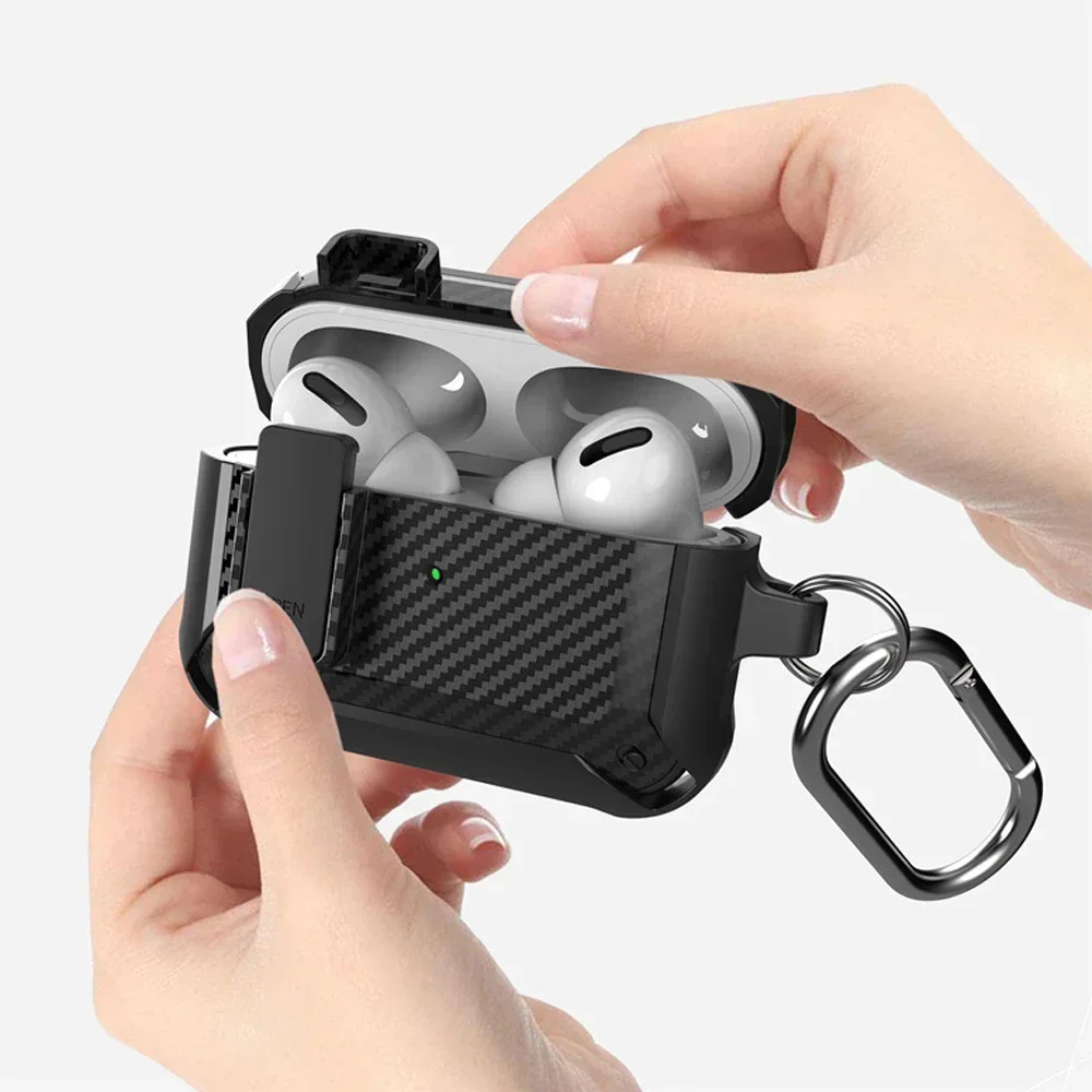 Switch Cover For Airpods Pro 2 Case TPU PC Protective Cover For Apple AirPods 3 1 Case Earphone Accessories Carbon Fiber Pattern