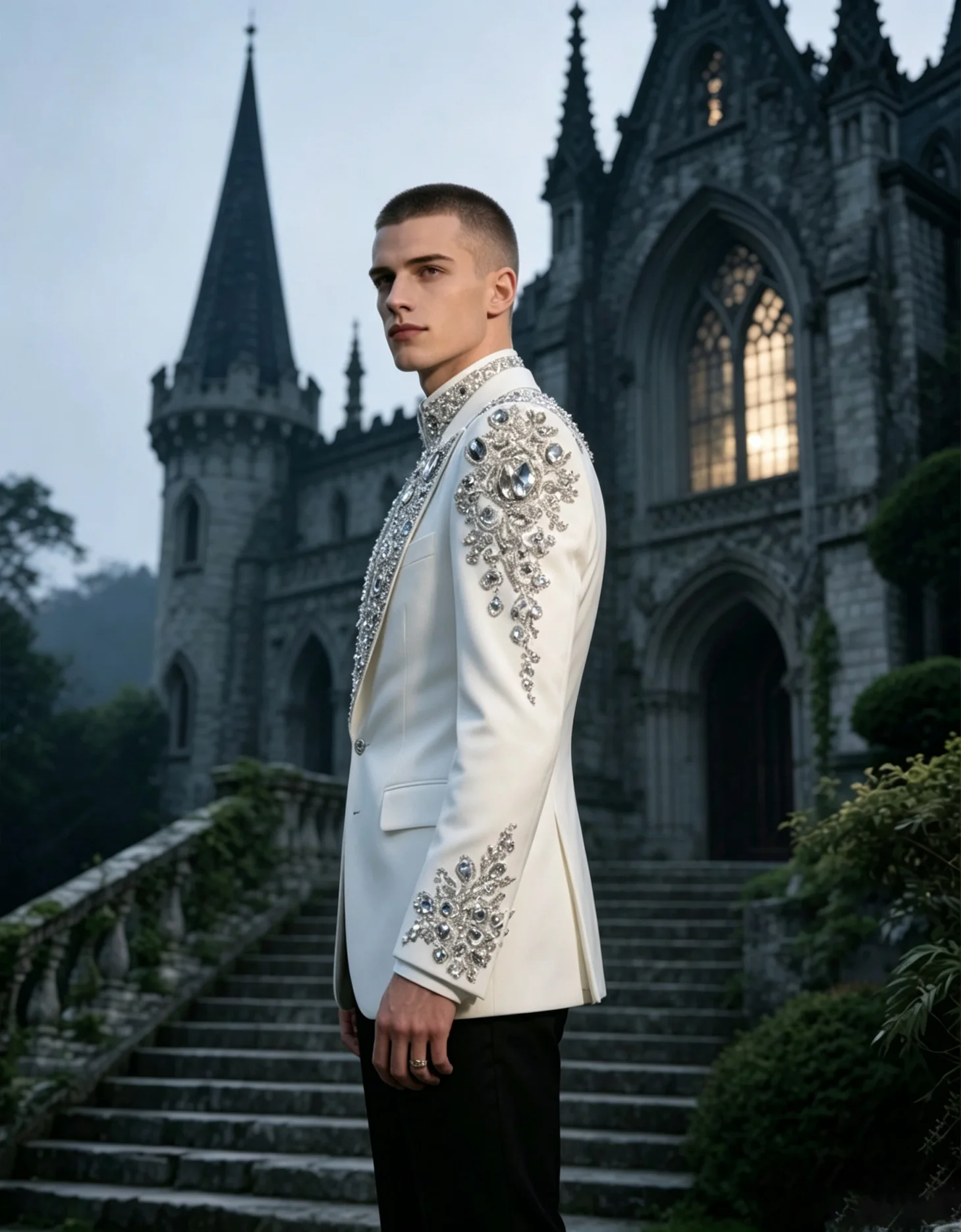 Rhinestone Men Suits 2 Pieces Male Big Diamond Prom Blazer Slim Groom Wedding Tuxedos Customized hombre