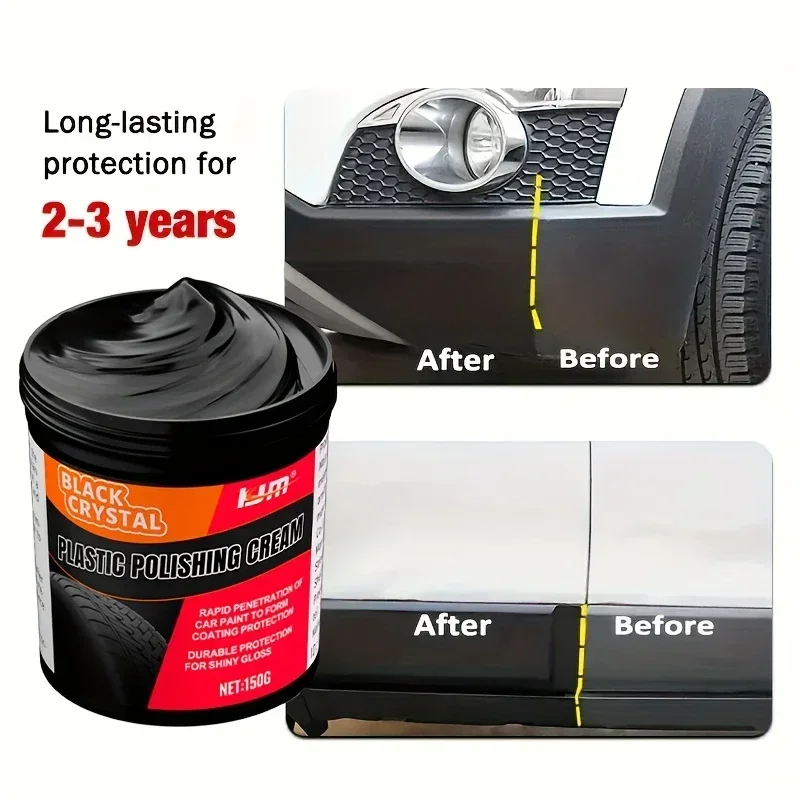 150g Plastic & Rubber Repair Paste - Black Crystal Polish for Car Scratches, Tire Shine & Interior Renewal, Anti-Aging & Fade Re image 3