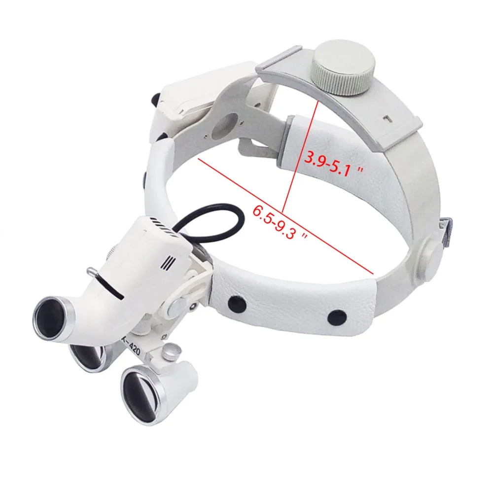 Azdent Dental Surgical  LED Headlight Headband Binocular Loupes Brightness Spot Ajustable Headlamp