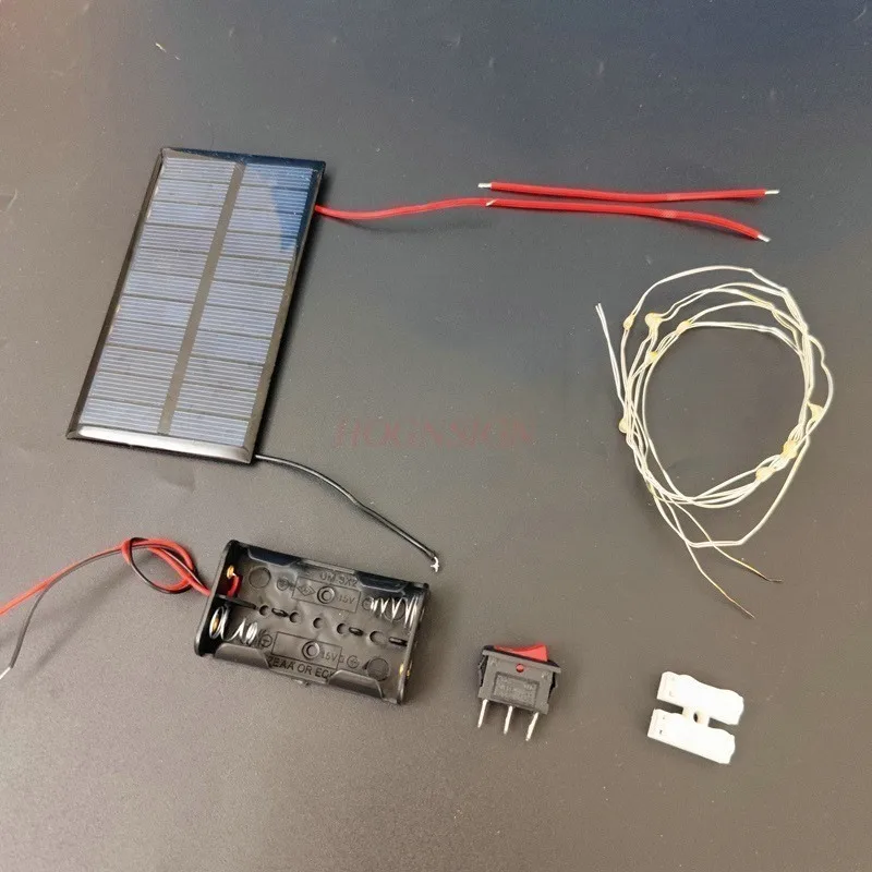 1 SET Solar Charging Battery Model Lamp Set Solar Small Lamp Fan Leaf Student Photovoltaic Experiment Science