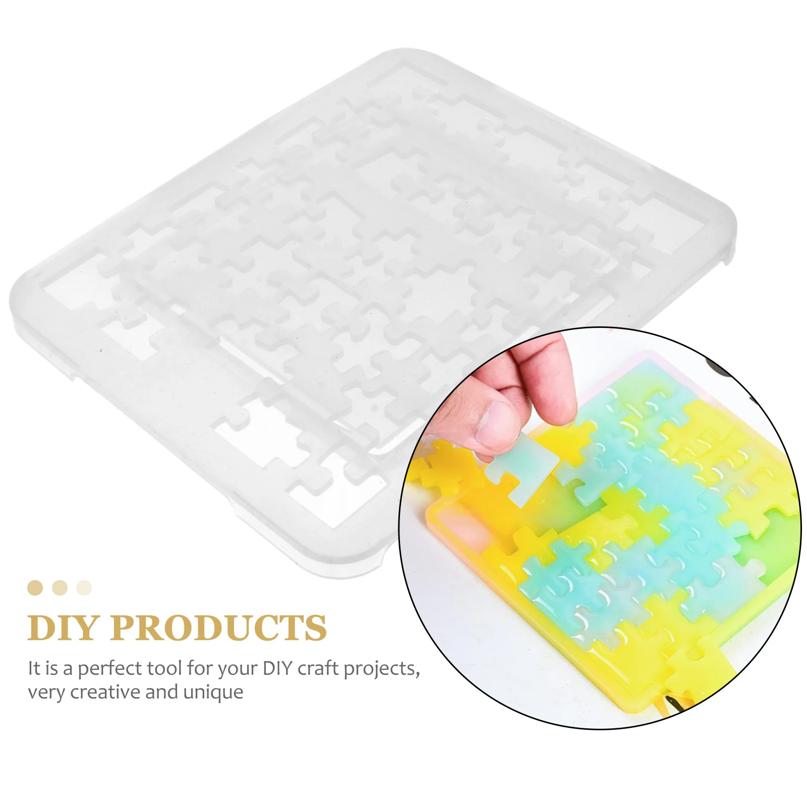 قالب ألغاز هندسي من السيليكون قابل لإعادة الاستخدام غير لاصق يمكنك صنعه بنفسك قالب راتنجات الايبوكسي لصب الحرف اليدوية سهل التشكيل ومتين