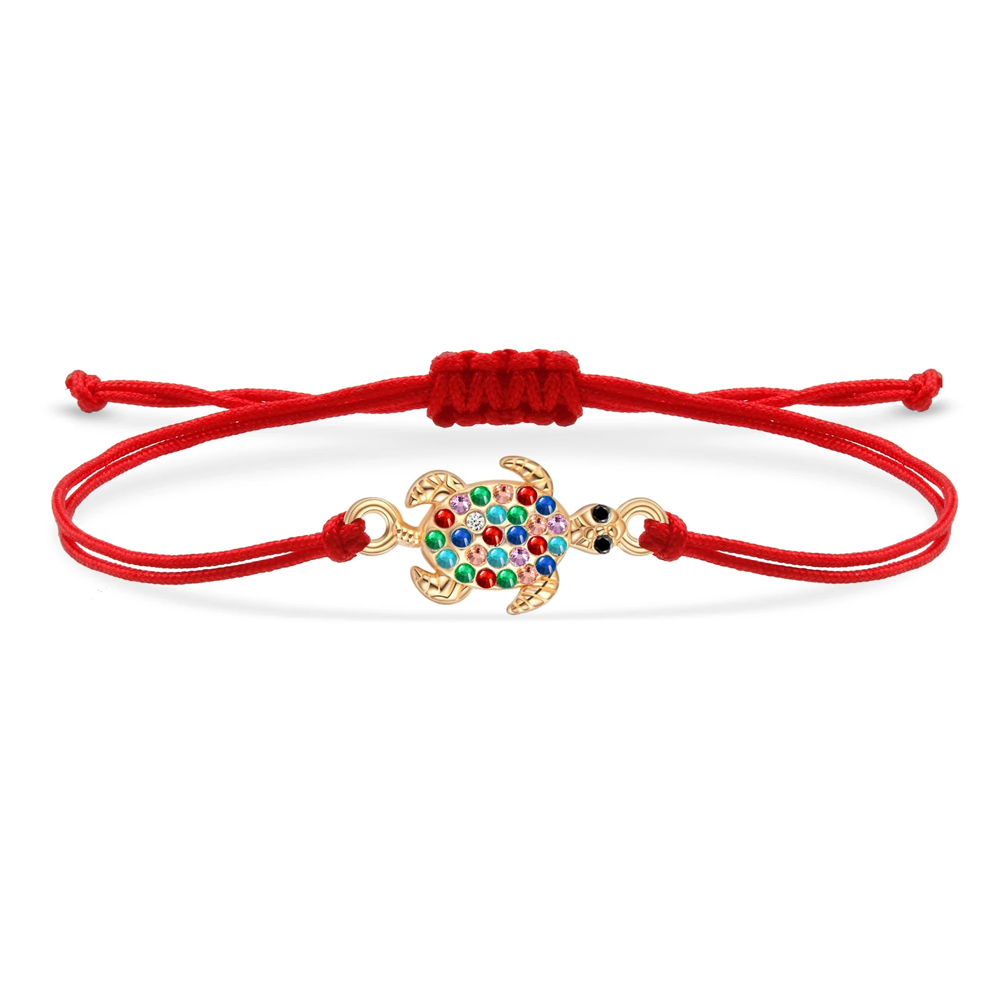 Pulsera con dije de tortuga marina para mujer, cristal Multicolor de aleación de Zinc, nueva moda, Animal encantador, Seaturtle, cadena roja, regalo de joyería