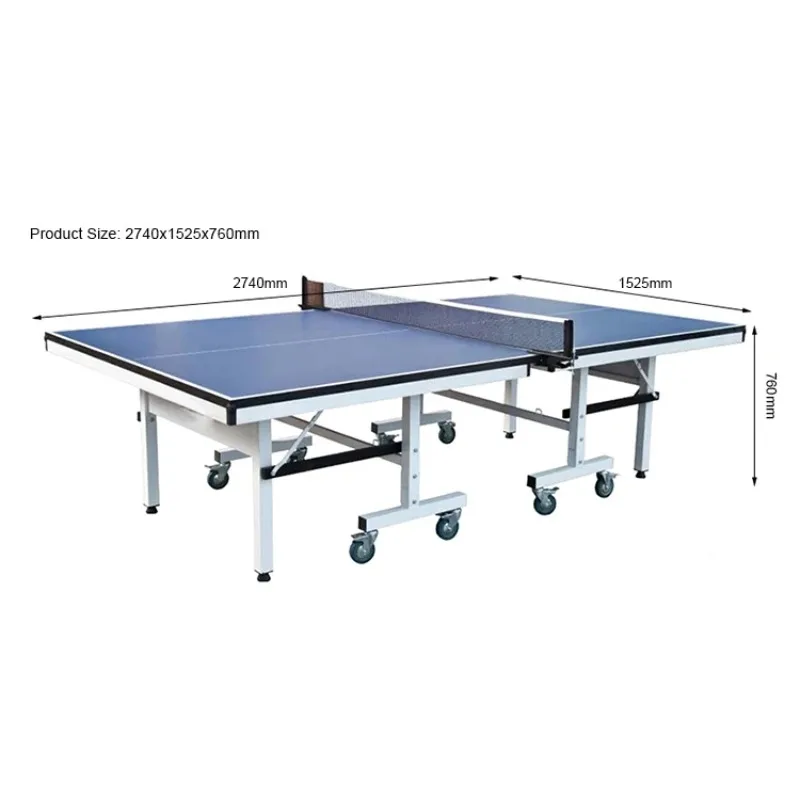 Standard size indoor professional table folds to compete with removable casters