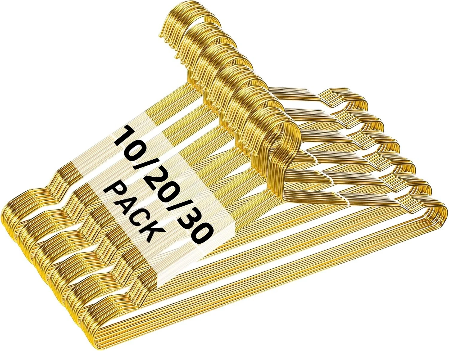 

10-30Pcs Gold Wire Metal Clothes Hangers,Strong Ultra Thin Space Saving Clothing Rack for Shirt Dress,Stainless Steel Hanger