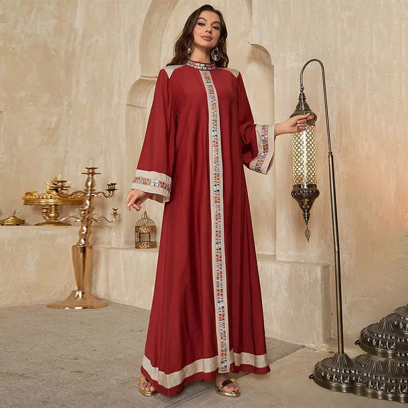 UNI Ramadán vestido musulmán Eid diamantes lujo Dubai Abaya Turquía Kaftan mujeres Islam Jalabiya caftán marroquí Mujer Vestidos