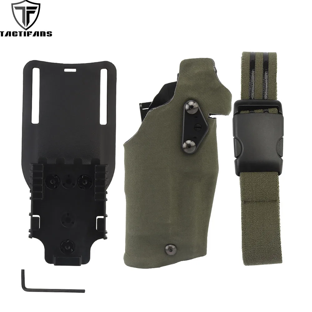 Tactical 6354DO Pistol Holster for Glock 17/19 Compatible With X300 Lights Holster QLS Quick Mount Adapter Leg Shroud Drop