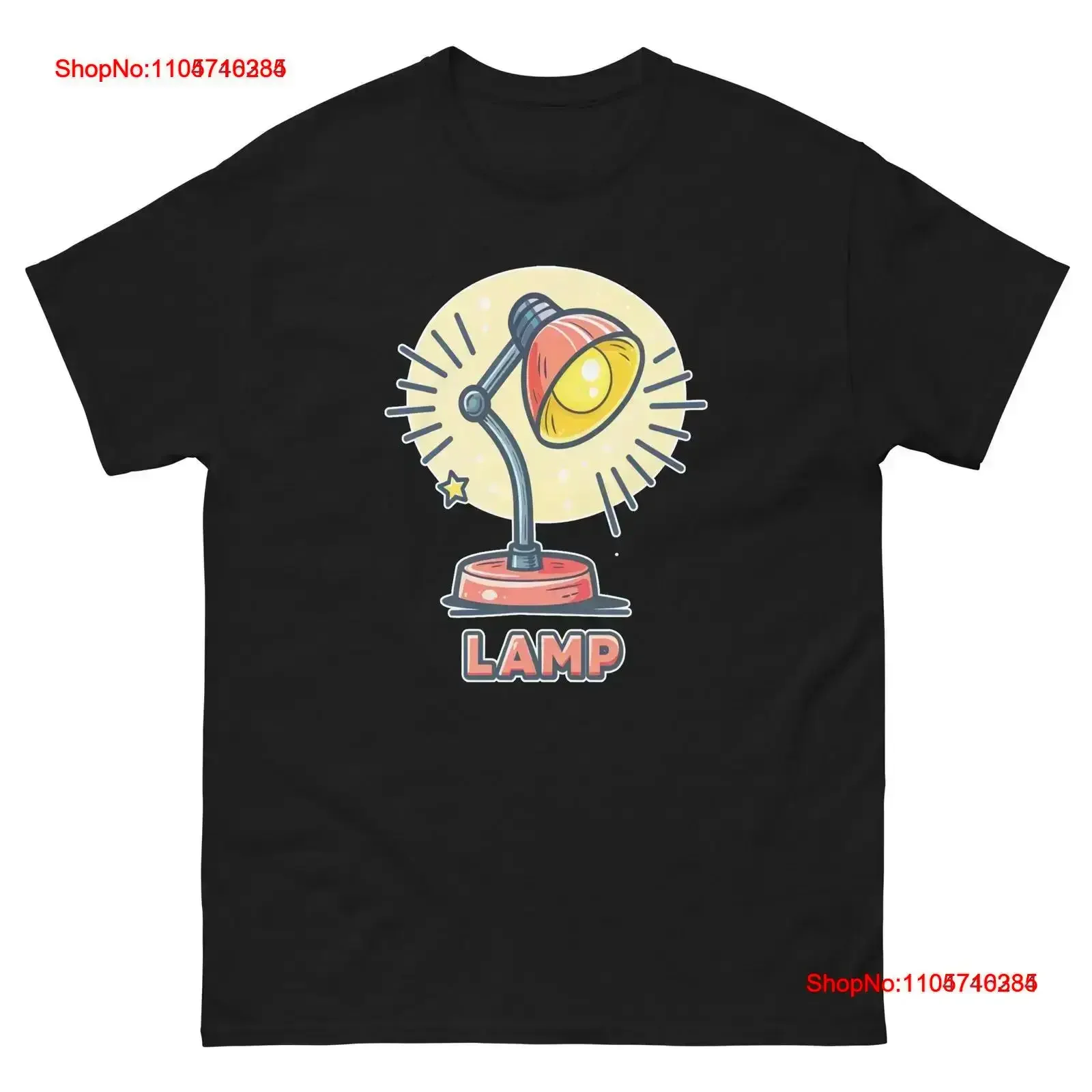 Lamp Popular Illustration Object T Shirt vintage Washed designer clothes Casual graphic Stylish streetwear Versatile Stretched