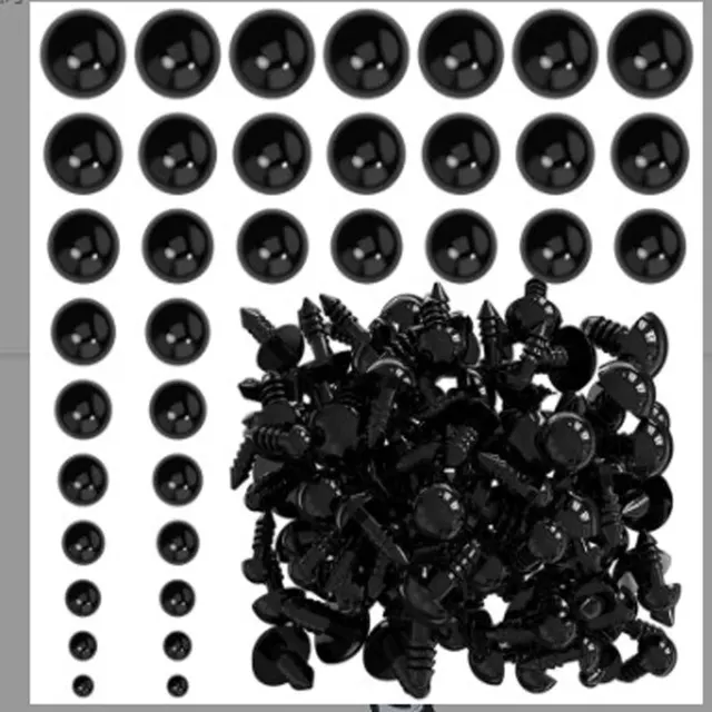 Zabawki Akcesoria Plastikowe Oczy Art Oczy Czarne Fasolowe Oczy Wszystkie Czarne Śrubowe Oczy Pluszowa Lalka DIY 100 Oczu