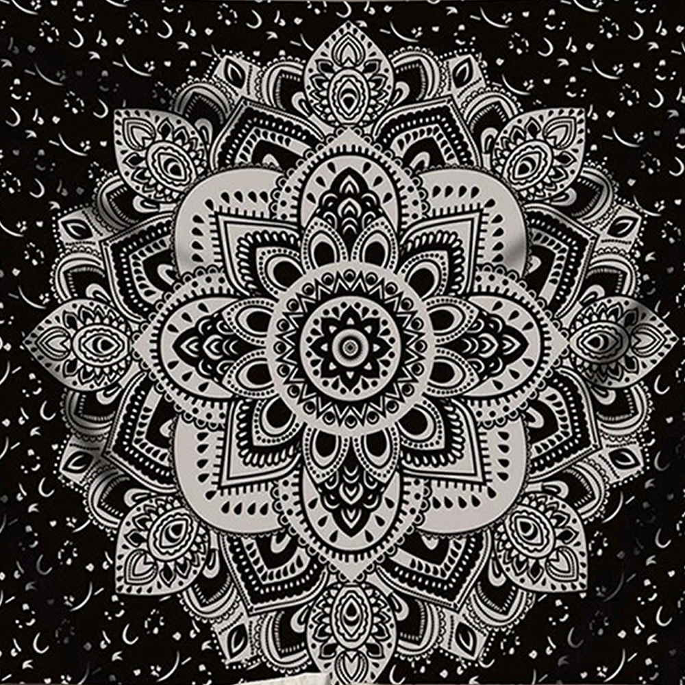 1Pc Tapestry Mandala Tapestry Decoration Fit For Wall Hanging Bedspread Wall Art Decor Bed Cover Room Divider Curtain Table