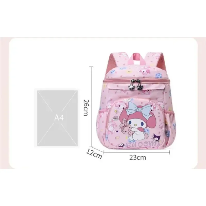 New 2024 Children\'s School Bag Nylon Cartoon Kuromi Cute KT Melody Girls Go Out Lightweight Backpack Kindergarten Hello Kitty