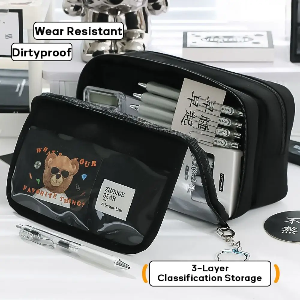 High Quality Multilayer Pen Bag Large Capacity Multifunctional Pen Pouch Detachable Pencil Case School Office
