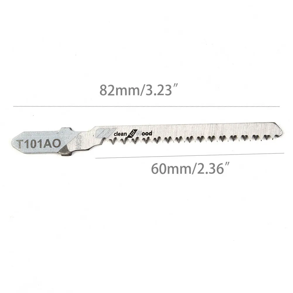 T101AO 직소 블레이드 60mm HCS 스틸 T 생크 곡선 절단 도구, 목재 플라스틱 절단용, 목공 목공 도구 부품, 20 개