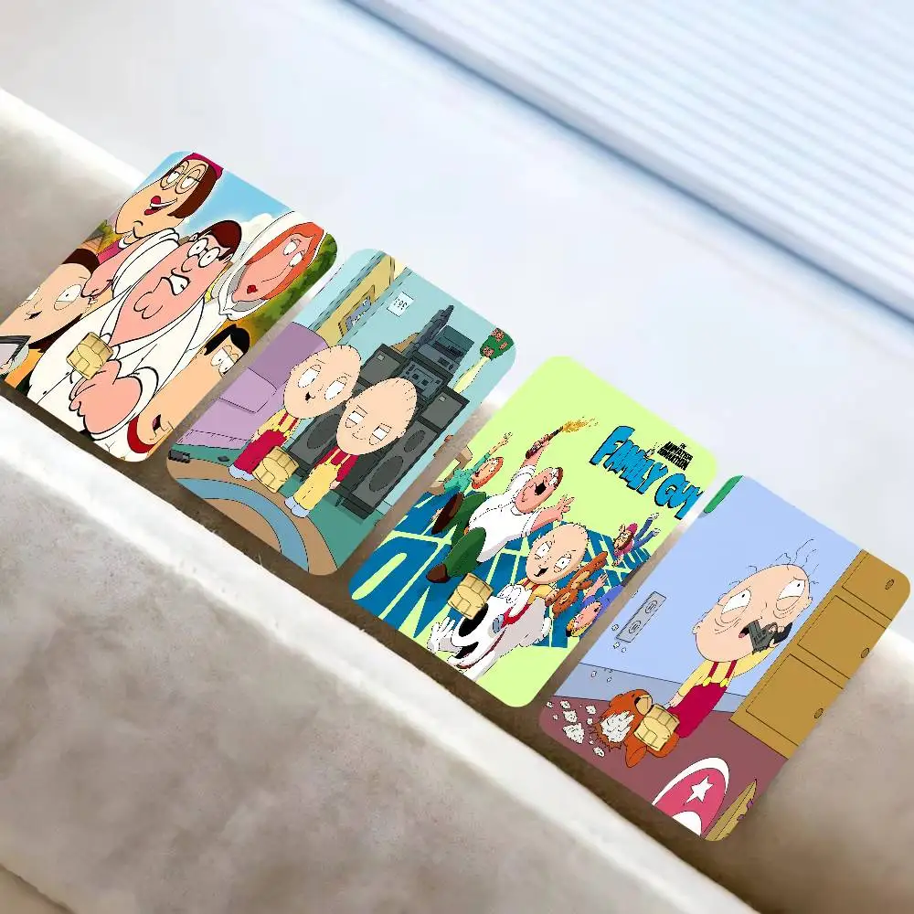 Magic Shark Funny Familys Guys Peter  Anime 1 set of 4 pcs Bear Skin Sticker Film Tape Case for Big Credit Debit Card Front Side