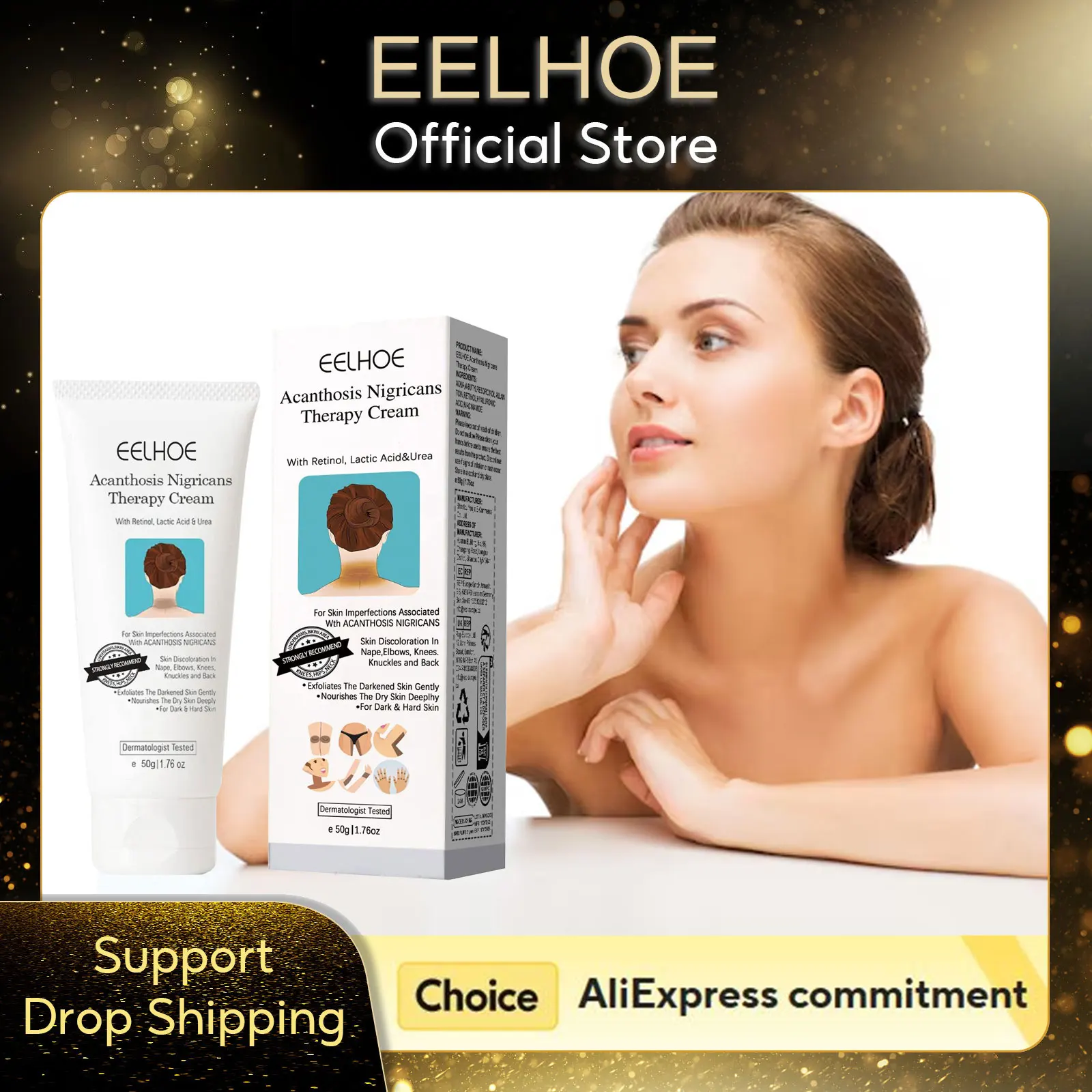 EELHOE Acanthosis Nigricans Therapy Cream Neck Arm Knee Joint Underarm Brightening Body Care Products Acantosis Nigricans Cream