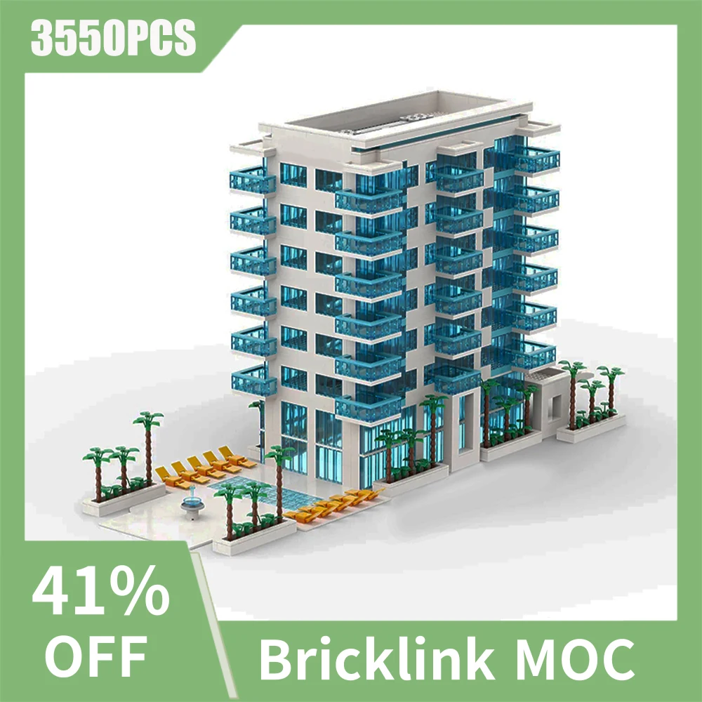 

NEW 3550PCS City Hot Selling Street View Moc Modular Pasea Beach Hotel model DIY creative ideas Child Toy birthday Gift Blocks