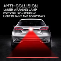 1Pc Car Auto LED Laser Fog Light Vehicle Anti-Collision Taillight Brake Warning Lamp Cool Anti-Collision Car End Rear Tail Fog L