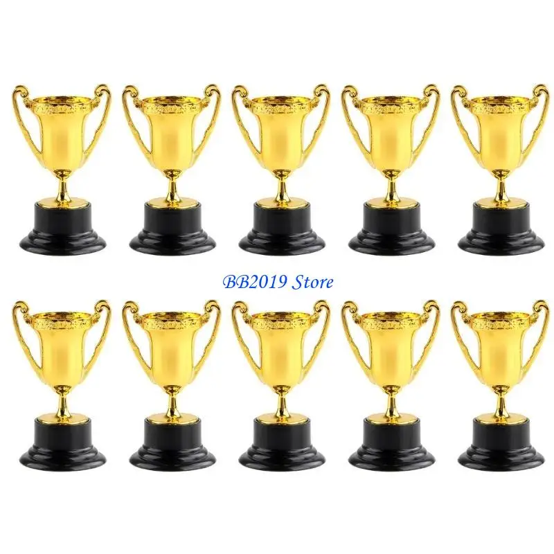 

Q0KB Little Trophies Award Plastic Prize Cup Bulk 10Pieces Model Trophies for Family Gathering School Sport Competition Props
