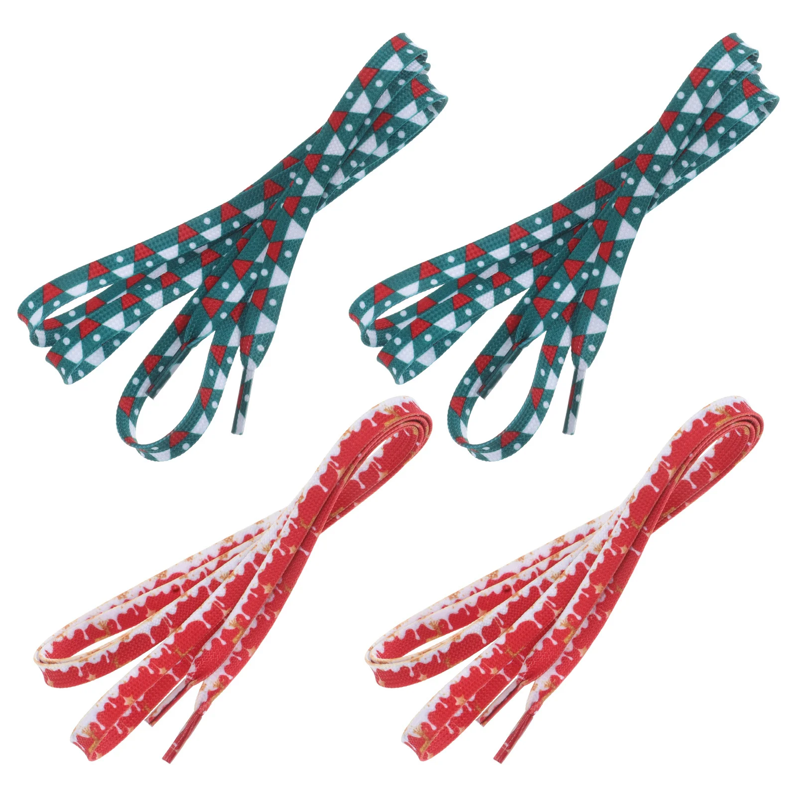 أربطة أحذية عيد الميلاد، أربطة بديلة مسطحة للأحذية الرياضية، أحذية قماشية كاجوال، بوليستر متين