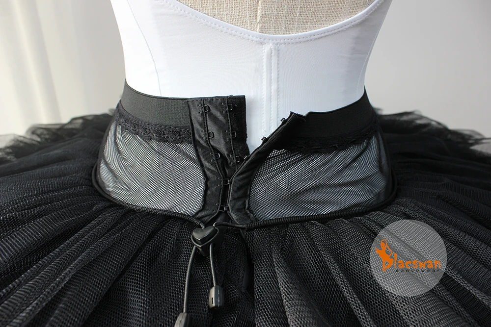 Black 8 Layer Stiff Tulle Basic Platter Pancake Practice White Rehearsal Ballet Tutu Skirt Girls BT602