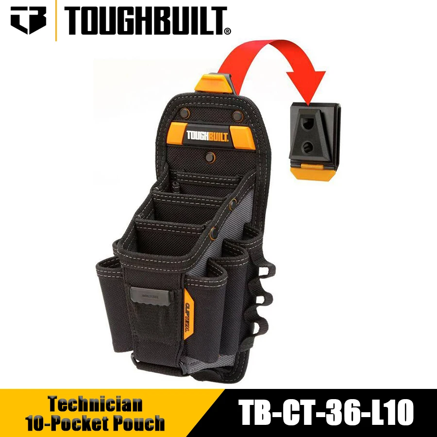 TOUGHBUILT TB-CT-36-L10 Technician 10-Pocket Pouch Mechanic\'s Special Multi-pocket Tool Bag Tool Pouch Quick Hanging Bag