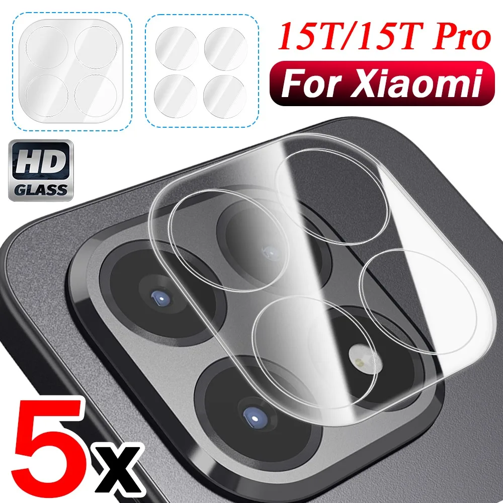 1-5 Peças para Xiaomi 15T 15T Pro: Protetor de Lente de Câmera de Celular em Vidro Temperado HD Transparente Anti-Risco para Lentes Traseiras do 15T Pro