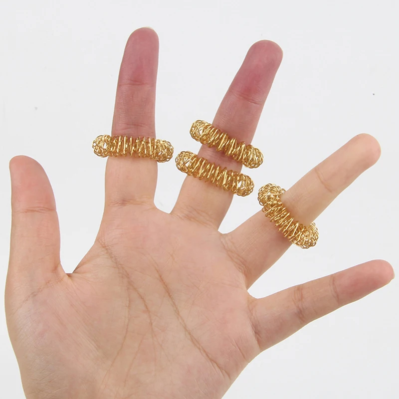 5PCS Finger Massage 5 Piece Set Finger Massage Ring Spring Finger Massager Pressure Reducing Fingertip Toy