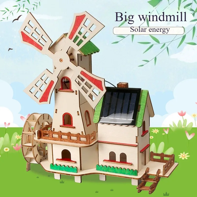 

DIY Solar Energy Windmill House DIY Science Experiment Kit & Education Model Toy Physics Science Toys For Children Gift Toy