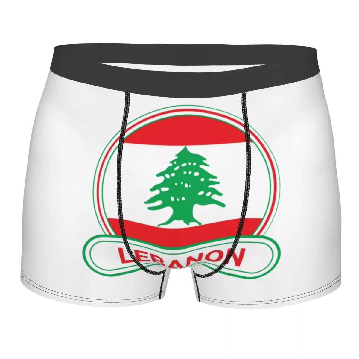 Custom Lebanon Country Badge Underwear Men Sexy Printed Customized Lebanon Flag Boxer Shorts Panties