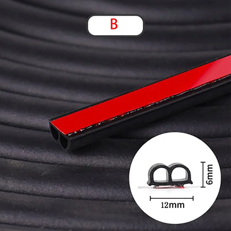 2m/5m/8m/16m Automotive Weather Stripping EPDM Rubber Seal Strip Car Truck Door Window Strip Soundproof Noise Insulation Sealing