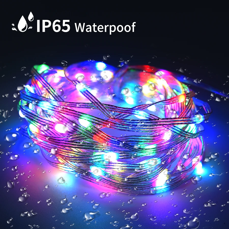 Led Fairy Light Strip Christmas Lights Smart Bluetooth USB Music Festoon Street Garland Wedding Birthday Party Decor for Home