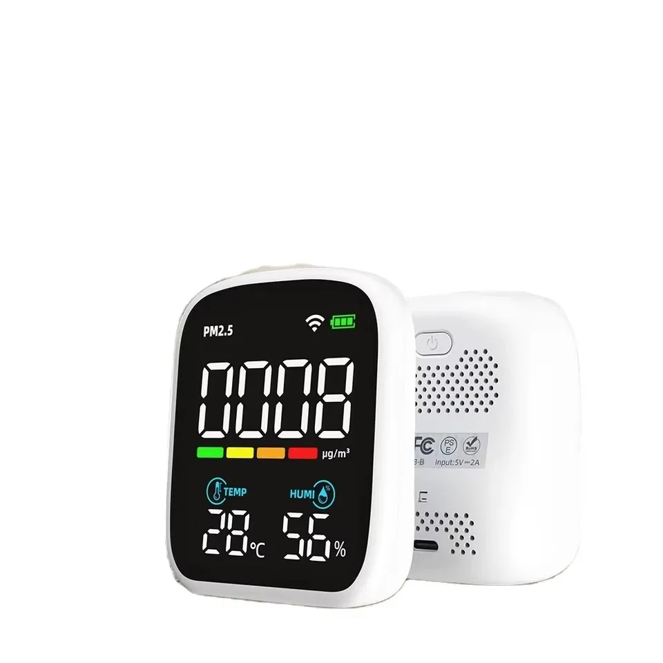 

Портативный высокоточный тестер качества воздуха WIFI, контроль через приложение PM2,5 CO2, анализатор загрязнения воздуха, температура, влажность для метра