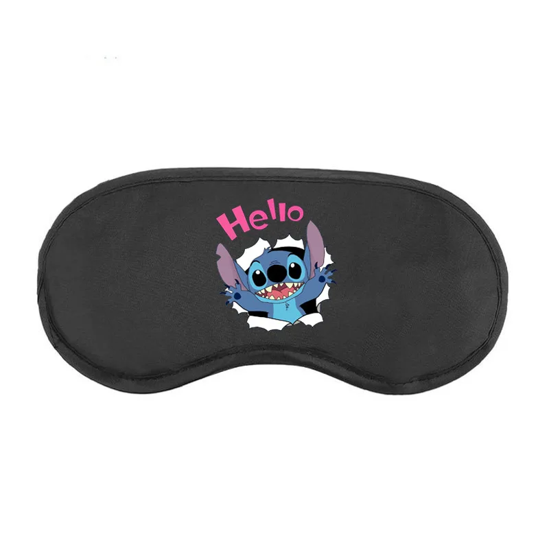 Miniso Lilo & Stitch Black Eye Mask Solid Color Simple Fashion Print Lunch Break Sleep Blackout Eye Mask Unisex Children's Gift