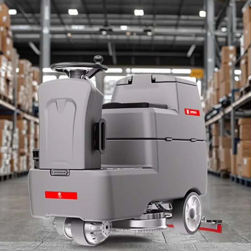 

New Commercial Automatic Industrial Electric Ride-On Floor Scrubber 70L/80L Tanks Plastic Construction 550mm