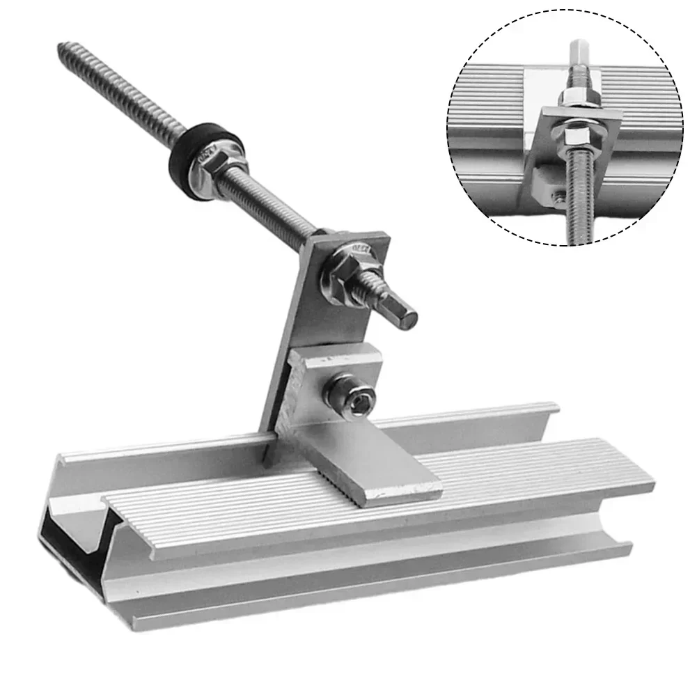 Śruby M10 200mm płyta adaptera zestaw wsporników szyny prowadzącej fotowoltaiczne ze stali nierdzewnej akcesoria do systemów paneli słonecznych