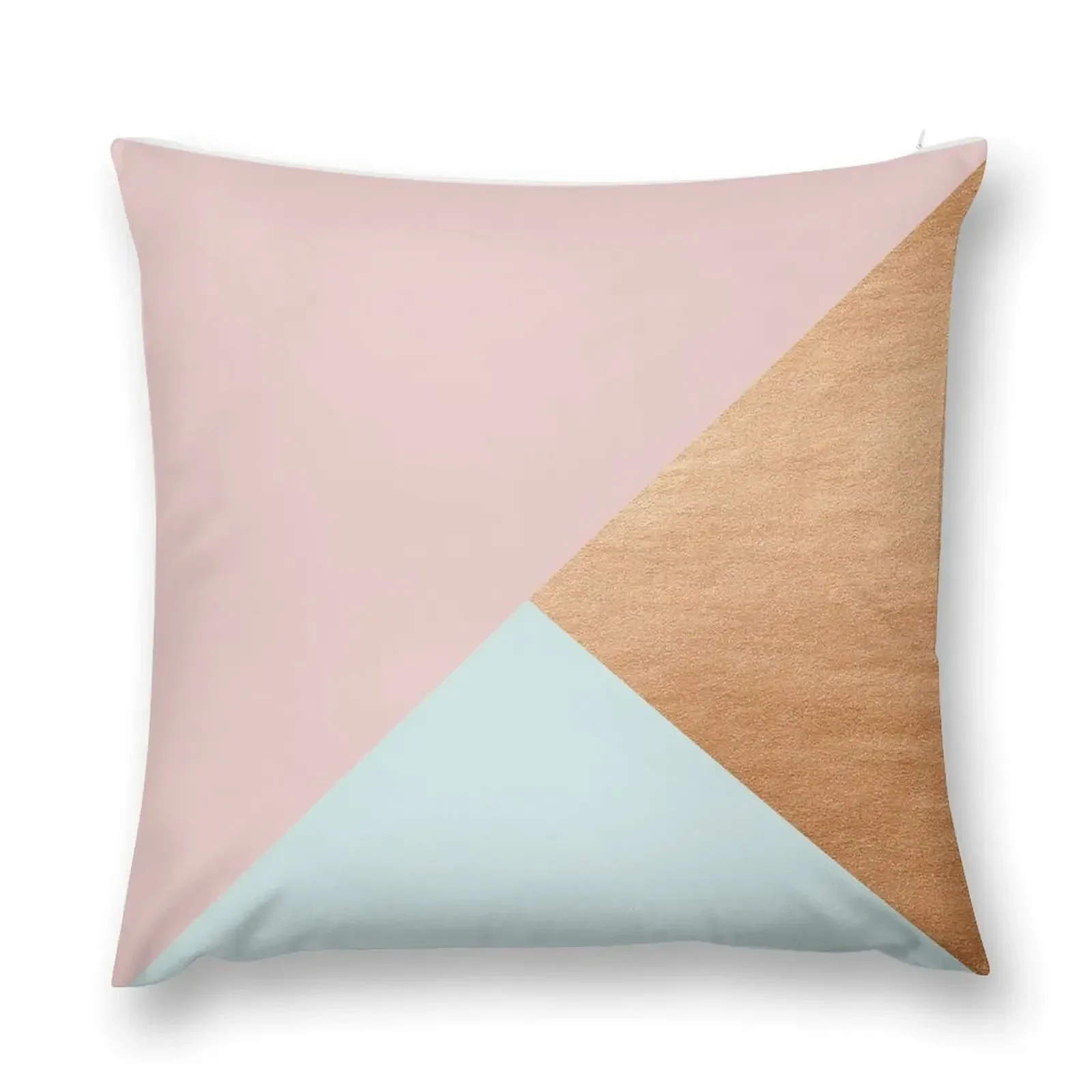 

Pastel Pink, Mint and Rose Gold Modern Triangle Piece Throw Pillow Pillow Cover Pillow Case