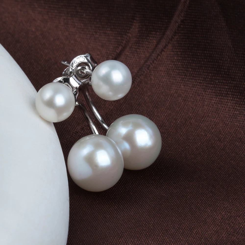 

Простые и элегантные серьги-гвоздики с жемчугом, блестящий белый жемчуг, подарочная коробка в комплекте PE007
