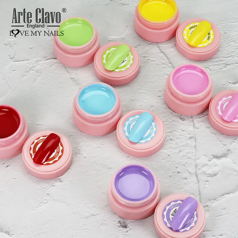 Arte Clavo 5 مللي لون جل الطلاء UV جل طلاء الأظافر نقع قبالة مسمار ورنيش مسمار الفن 38 ألوان بريق مسمار قوس قزح اللوحة هلام